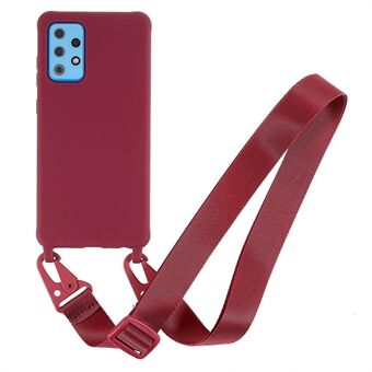 Voor de Samsung Galaxy A52 4G/5G/Galaxy A52s 5G Soft TPU Ultra Dunne Telefoonhoes Matte Afwerking Bedekking met Grip, Anti-Vingerafdruk Materiaal en Verstelbare Strap.