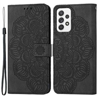 Voor Samsung Galaxy A52 5G/4G/A52s 5G Magnetische Sluiting PU Leather Stand Mandala Bloem Bedrukt telefoon Case Shockproof Mobiele Telefoon Portemonnee Cover