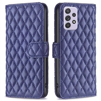 BINFEN COLOR voor Samsung Galaxy A52 4G / 5G / A52s 5G PU lederen omhulsel, BF Style-14 bedrukt Rhombus portemonnee hoes mat Stand