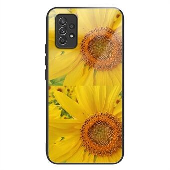 Voor Samsung Galaxy A52 4G / 5G / A52s 5G Anti-drop Telefoon Case TPU + Gehard Glas Patroon Gedrukt Schokbestendig Telefoon Cover