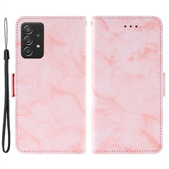 Voor Samsung Galaxy A52 5G / 4G / A52s 5G Marmerpatroon Dual Magnetische Sluiting PU Leer Opvouwbare Stand Flip Wallet Cover