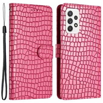 Krokodil textuur telefoonhoes voor Samsung Galaxy A52 4G / 5G / A52s 5G lederen hoes Stand portemonnee met handriem