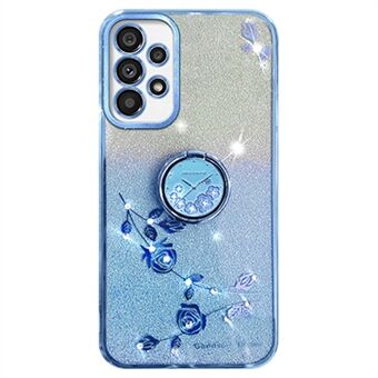 KADEM voor Samsung Galaxy A52 4G / A52 5G / A52s 5G TPU Hoesje met Glitter en Uitklapbare Standfunctie