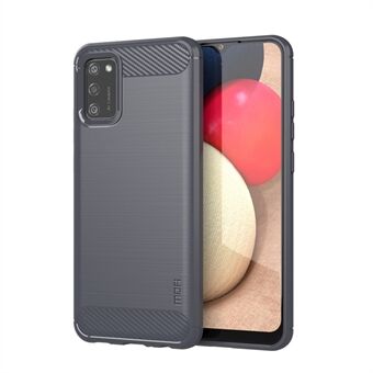 MOFI koolstofvezel geborstelde TPU achterkant voor Samsung Galaxy A02s (EU-versie) telefoonhoesje