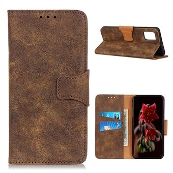 Retro Style Split Leather Phone Case Wallet Stand Design voor Samsung Galaxy A02s (EU-versie)