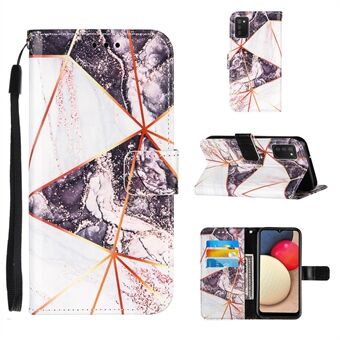 Splicing Marble Pattern Wallet Stand TPU + PU lederen hoes voor Samsung Galaxy A02s (EU-versie)