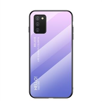 Stijlvolle achterkant van gehard glas met gradiëntpatroon voor Samsung Galaxy A02s (EU-versie)