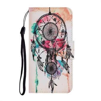 Patroon printen TPU + PU lederen portemonnee Stand case met koord voor Samsung Galaxy A02s (EU versie)