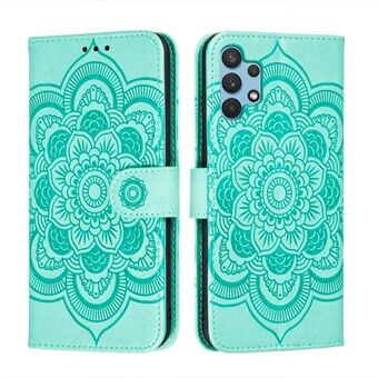 Opdruk Mandala Flower Stand voor Samsung Galaxy A32 4G (EU-versie) lederen tas