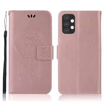 Bedrukte Dream Catcher Owl lederen portemonnee-hoesje voor Samsung Galaxy A32 4G