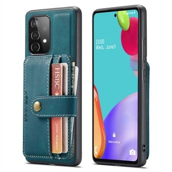 JEEHOOD voor Samsung Galaxy A32 4G (EU Versie) 2-in-1 Ontwerp Leer Gecoat TPU Cover Portemonnee RFID Blokkeren Anti-drop Telefoon Case