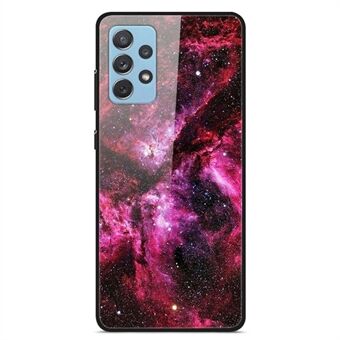 Voor Samsung Galaxy A32 4G (EU Versie) Patroon Afdrukken Ontwerp Telefoon Case Hard PC Gehard Glas Achterkant + Soft TPU Schokabsorptie Beschermhoes