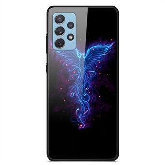 Voor Samsung Galaxy A32 4G (EU Versie) Patroon Afdrukken Ontwerp Telefoon Case Hard PC Gehard Glas Terug + Soft TPU Schokabsorptie Beschermhoes