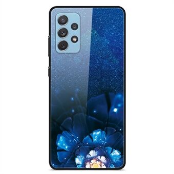 Voor Samsung Galaxy A32 4G (EU Versie) Patroon Afdrukken Ontwerp Telefoon Case Hard PC Gehard Glas Terug + Soft TPU Schokabsorptie Beschermhoes