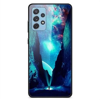 Voor Samsung Galaxy A32 4G (EU Versie) Patroon Afdrukken Ontwerp Telefoon Case Hard PC Gehard Glas Terug + Soft TPU Schokabsorptie Beschermhoes