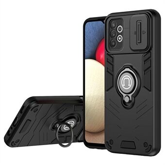 Voor Samsung Galaxy A32 4G (EU versie) Hoesje PC+TPU met standaard en schuifbare cameradeksel