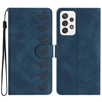 Leren hoes voor Samsung Galaxy A32 4G (EU-versie) Opvouwbare Stand portemonnee-hoes met vlinderprint