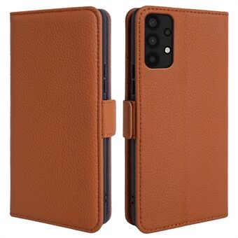 Voor Samsung Galaxy A32 4G (EU-versie) echt rundleer portemonnee Stand cover telefoon beschermer flip case