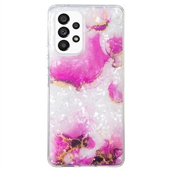 Voor Samsung Galaxy A32 4G (EU-versie) IMD TPU-telefoonhoes Marmer Bloem Shell-patroon Telefoonhoes