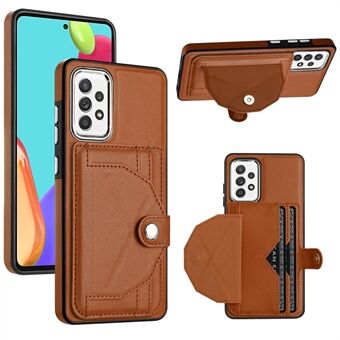 YB Leather Coating Series-4 Telefoonhoesje voor Samsung Galaxy A32 4G (EU-versie) Kickstand Kaartsleuven Leather Coated TPU Cover