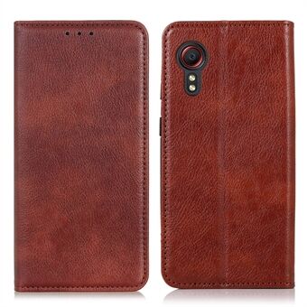 Auto-geabsorbeerde Litchi-textuur Split lederen portemonnee Stand Case Cover voor Samsung Galaxy Xcover 5.