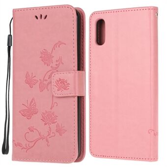 Opdruk Butterfly Flower Wallet Stand Telefoonhoes voor Samsung Galaxy Xcover 5