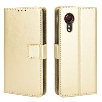 Crazy Horse Textuur Portemonnee Ontwerp PU Lederen Stand Protector Cover voor Samsung Galaxy Xcover 5.