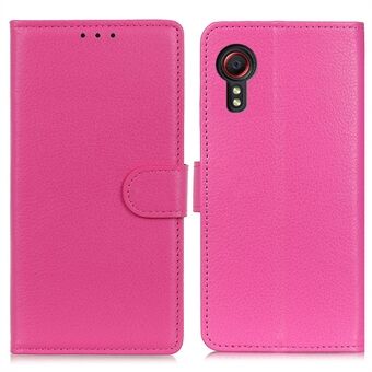 Classic stijl Litchi-textuur PU lederen portemonnee telefoonstandaard Stand voor Samsung Galaxy Xcover 5.