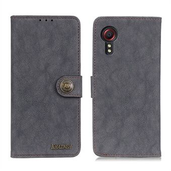 KHAZHEN Retro Getextureerde Portemonnee Stand Split Lederen Telefoon Beschermhoes voor Samsung Galaxy Xcover 5.