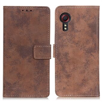 Vintage Stijl Lederen Portemonnee Stand Hoesje voor Samsung Galaxy Xcover 5