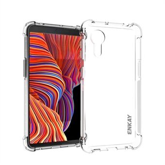 ENKAY HAT Prince ENK-PC109 antislipstripontwerp 4 hoeken dikker airbag flexibel transparant TPU beschermhoes voor Samsung Galaxy Xcover 5