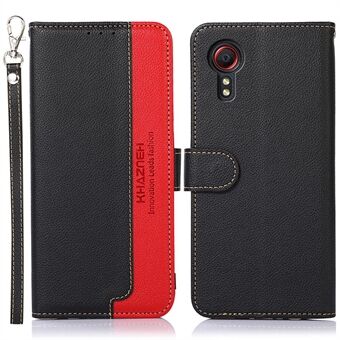 KHAZNEH Litchi Textuur RFID Anti-diefstal Veegfunctie Lederen Telefoon Case Cover voor Samsung Galaxy Xcover 5