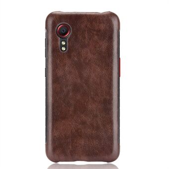 Litchi Textuur Schokbestendig Leer Gecoat PC Telefoon Achterkant Cover Shell voor Samsung Galaxy Xcover 5.