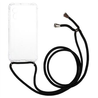 Versterkte Hoek TPU Case voor Samsung Galaxy Xcover 5, Anti-drop transparante telefoonhoes met Lanyard