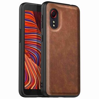 Telefoonhoesje voor Samsung Galaxy Xcover 5 Fall Proof Retro PU-leer gecoate TPU + pc-telefoonbeschermhoes