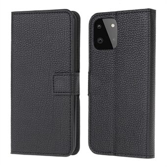 Folio Flip Wallet Design Litchi Texture lederen beschermhoes voor Samsung Galaxy A22 5G (EU-versie)