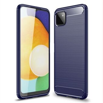 Voor Samsung Galaxy A22 5G (EU Versie) Anti- Scratch TPU Beschermhoes Anti-Vingerafdruk Koolstofvezel Geborsteld Telefoon Cover