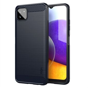 MOFI Goed beschermd geborsteld koolstofvezelontwerp Soft TPU-cover voor Samsung Galaxy A22 5G (EU-versie)