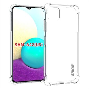 ENKAY HOED Prince Antislip 4 Hoeken Verdikte Valbestendig Schokbestendig TPU Clear Phone Cover Case voor Samsung Galaxy A22 5G (EU-versie)