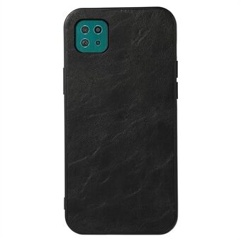 Crazy Horse-textuur PU-leer gecoat plastic + TPU hybride schokbestendig hoesje voor Samsung Galaxy A22 5G (EU-versie)