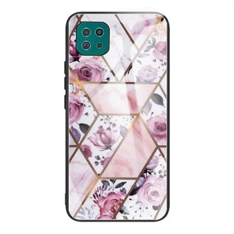 Marmeren patroon gehard glas + TPU telefoonhoesje voor Galaxy A22 5G (EU-versie)