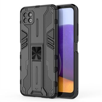 Schokbestendige bescherming over het hele lichaam Hard plastic + TPU-rubber dubbellaags hybride hoesje met opvouwbare standaard voor Samsung Galaxy A22 5G (EU-versie)