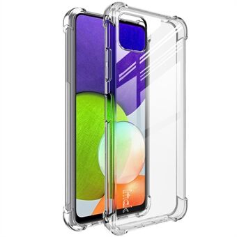 IMAK Transparante Airbag Bumper Schokabsorptie Soft TPU Phone Case Cover met Screen Protector voor Samsung Galaxy A22 5G (EU-versie)