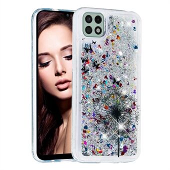 Anti- Scratch Telefoon Achterkant Glitter Drijfzand TPU Patroon Afdrukken Telefoon Cover voor Samsung Galaxy A22 5G (EU-versie)