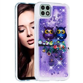 Anti- Scratch Telefoon Achterkant Glitter Drijfzand TPU Patroon Afdrukken Telefoon Cover voor Samsung Galaxy A22 5G (EU-versie)