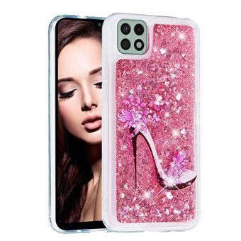 Anti- Scratch Telefoon Achterkant Glitter Drijfzand TPU Patroon Afdrukken Telefoon Cover voor Samsung Galaxy A22 5G (EU-versie) - Hoog