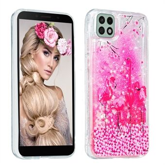 Anti- Scratch Telefoon Achterkant Glitter Drijfzand TPU Patroon Afdrukken Telefoon Cover voor Samsung Galaxy A22 5G (EU-versie)