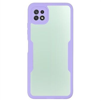 PET-schermbeschermer + acryl achterpaneel + TPU-frame telefoonhoes Volledige bescherming Shell voor Samsung Galaxy A22 5G (EU-versie)