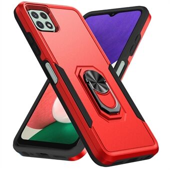 Voor Samsung Galaxy A22 5G (EU Versie) Defender Serie PC + TPU Valbescherming Telefoon Cover Roterende Ring Kickstand Mobiel Case