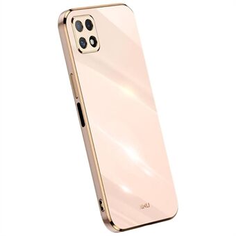 XINLI telefoonhoesje voor Samsung Galaxy A22 5G (EU-versie), galvaniseren gouden Edge stootvaste TPU beschermhoes